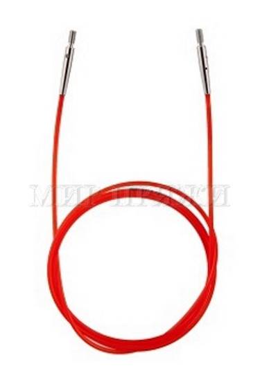 Тросик красный для съемных спиц длина 76 см (100 см со спицами), KnitPro