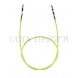 Тросик зеленый для съемных спиц длина 35 см (60 см со спицами), KnitPro