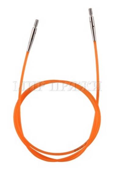 Тросик оранжевый для съемных спиц длина 56 см (80 см со спицами), KnitPro